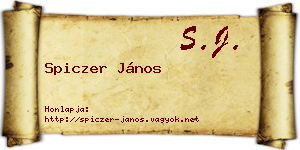 Spiczer János névjegykártya