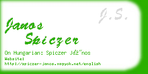 janos spiczer business card